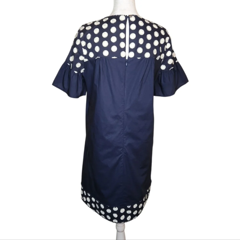 NEW J Crew Navy and White Bell Sleeve Shift Dress Size 2